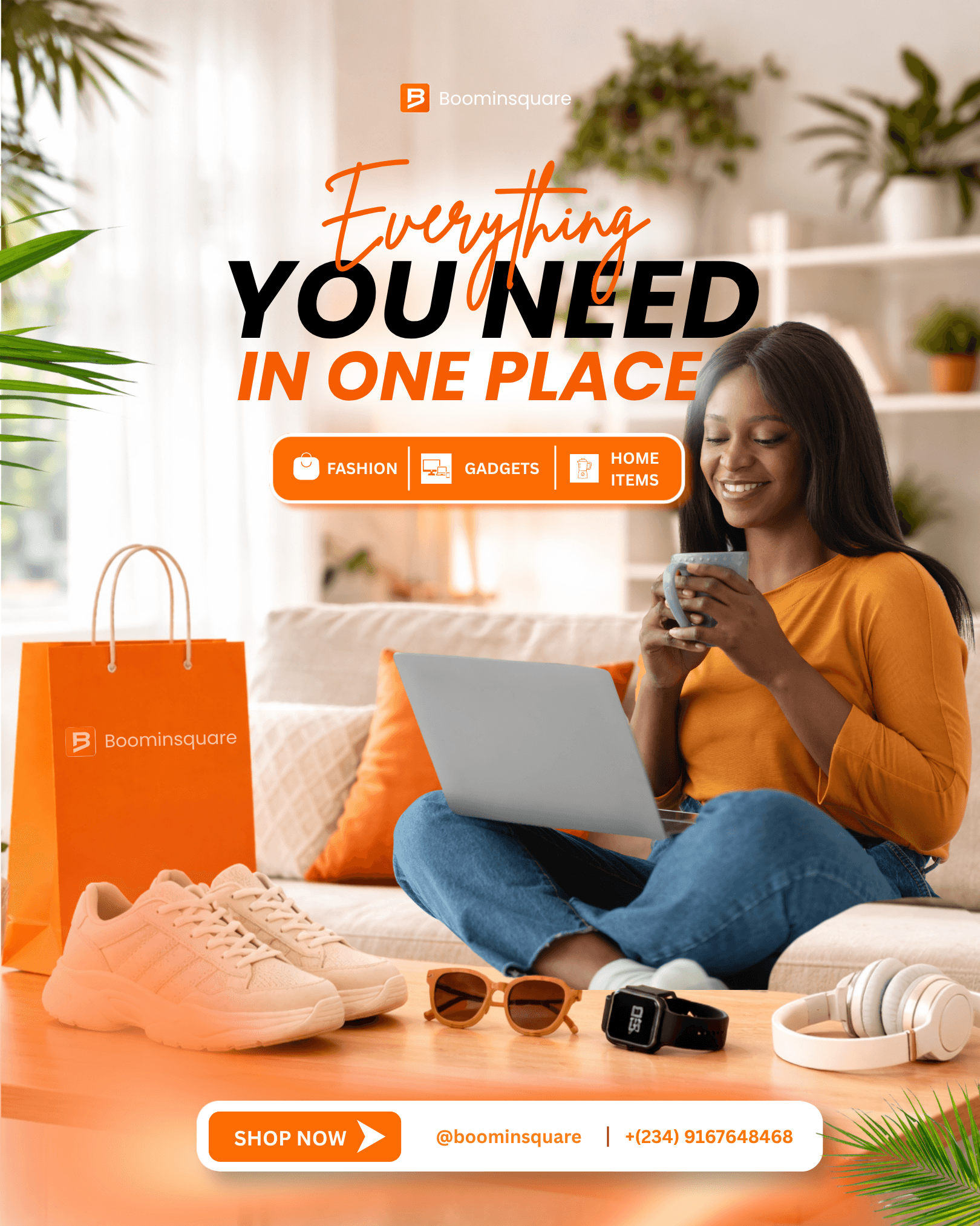 BoominSquare storefront campaign poster