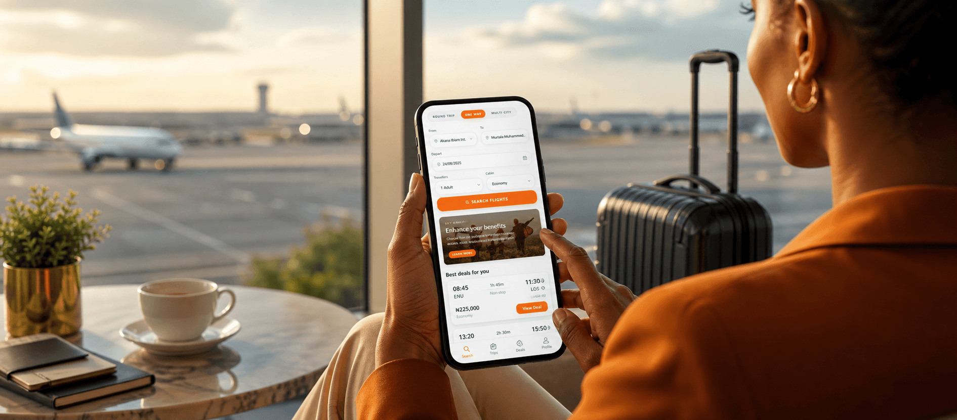 BoominSquare premium flight booking poster