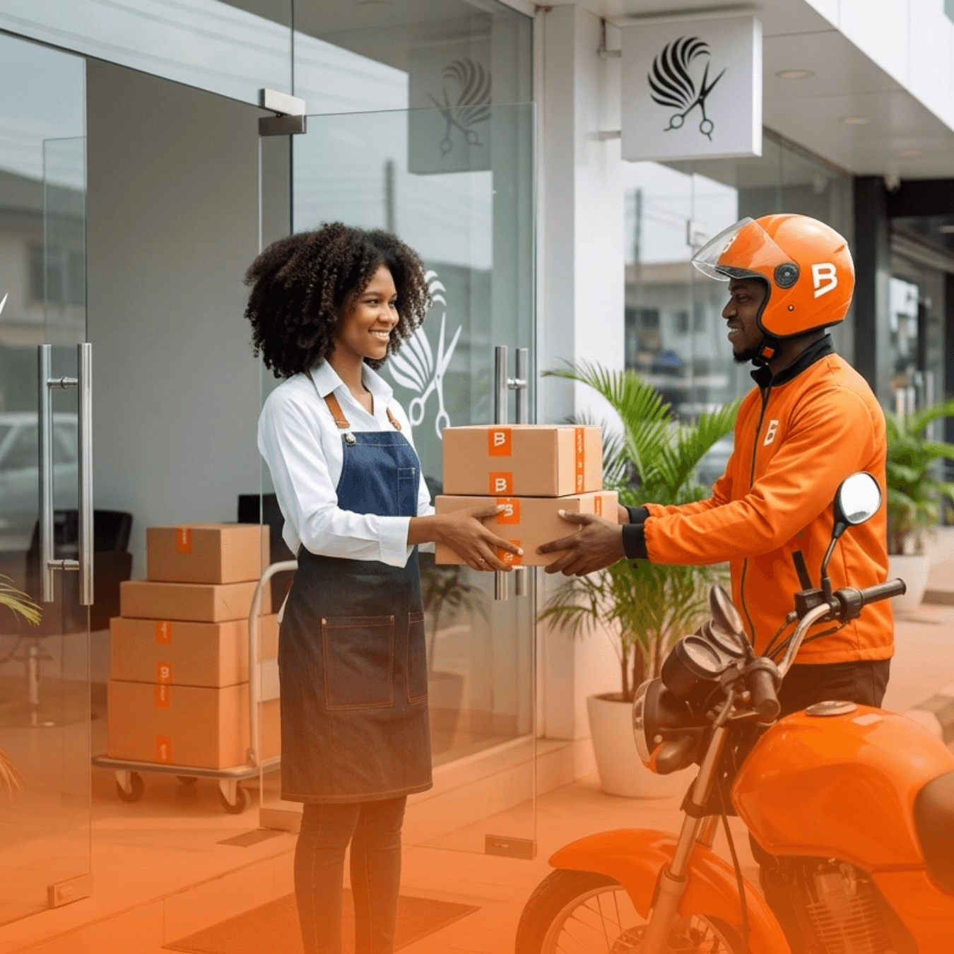 Vendor with BoominSquare delivery rider