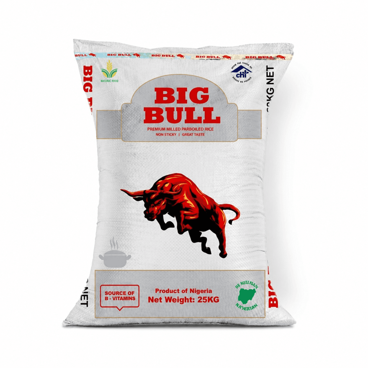 BIG BULL PREMIUM MILLED PARBOILED RICE – 25kg